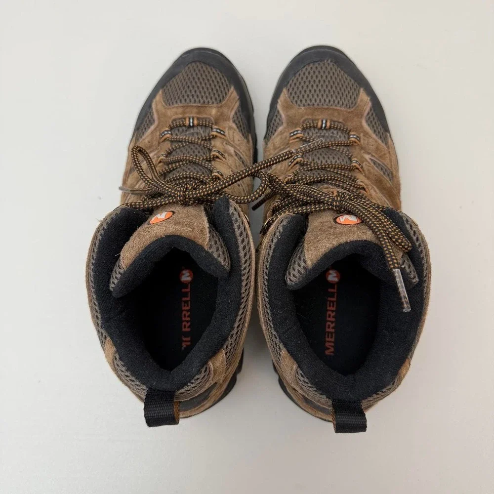 Merrell Moab 2 Mid Waterproof Hiking Boots Mens US 9 Brown Suede Vibram Size 9
